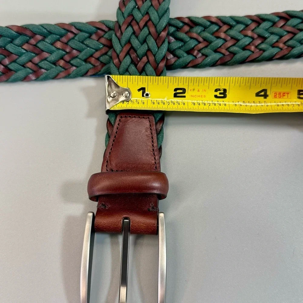 Italian Chevron Braided Leather Belt NWOT‎